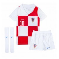 Camisa de Futebol Croácia Luka Modric #10 Equipamento Principal Infantil Europeu 2024 Manga Curta (+ Calças curtas)